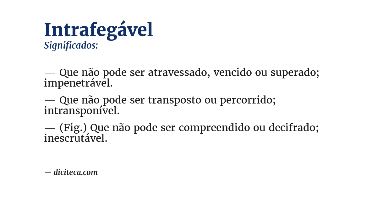 Significado de intrafegável