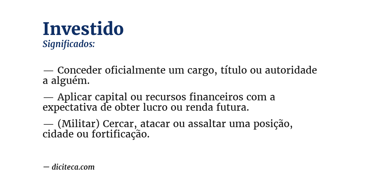 Significado de investido