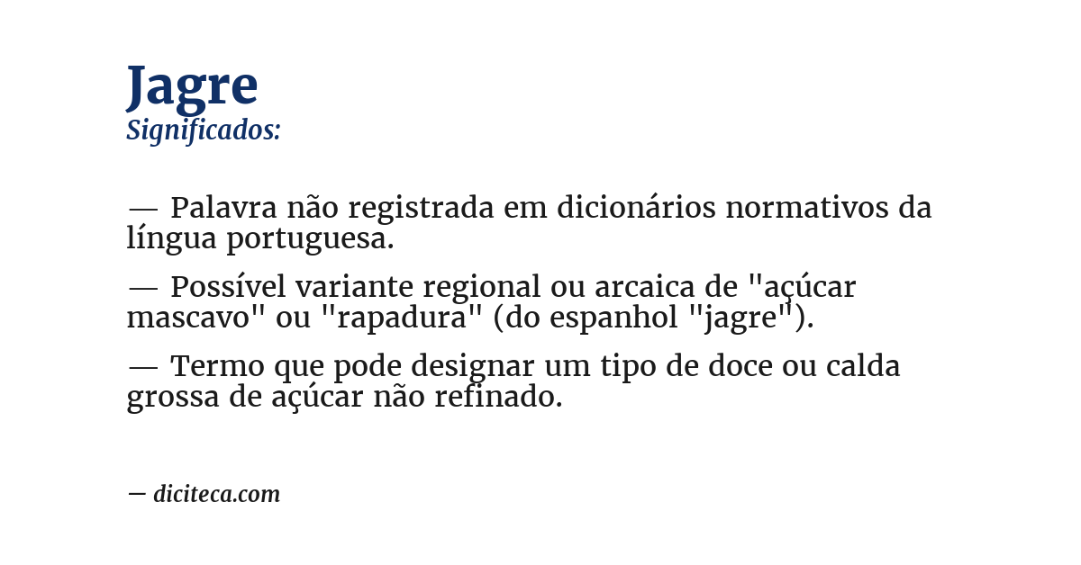 Significado de jagre