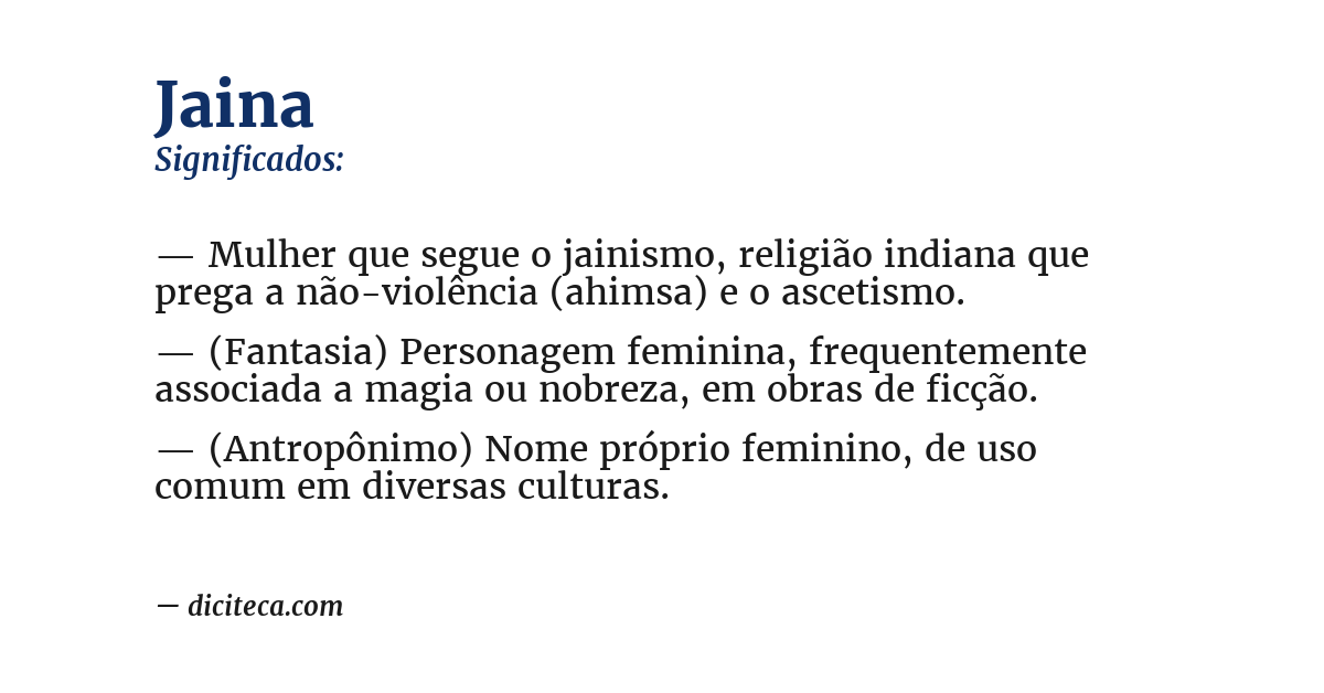 Significado de jaina