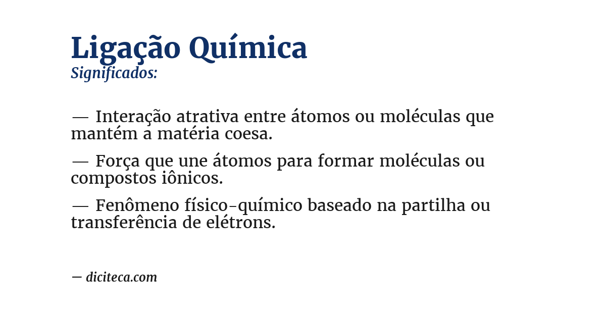 Significado de ligação química