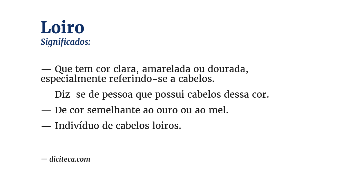 Significado de loiro