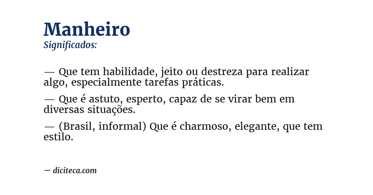 Significado de manheiro