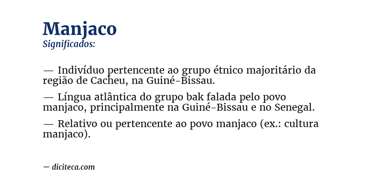 Significado de manjaco