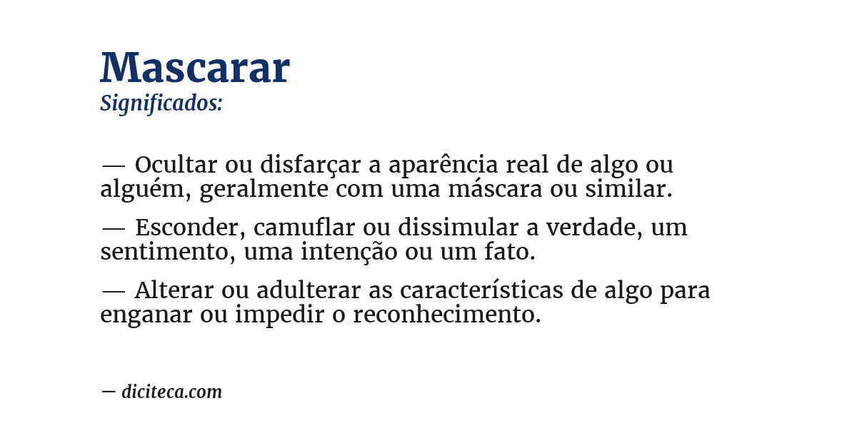 Significado de mascarar