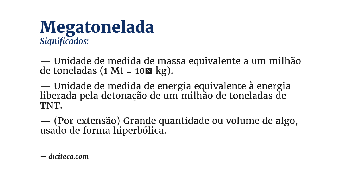 Significado de megatonelada