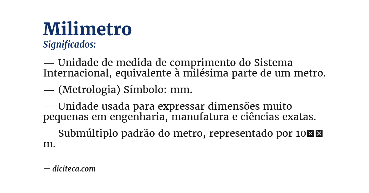 Significado de milimetro