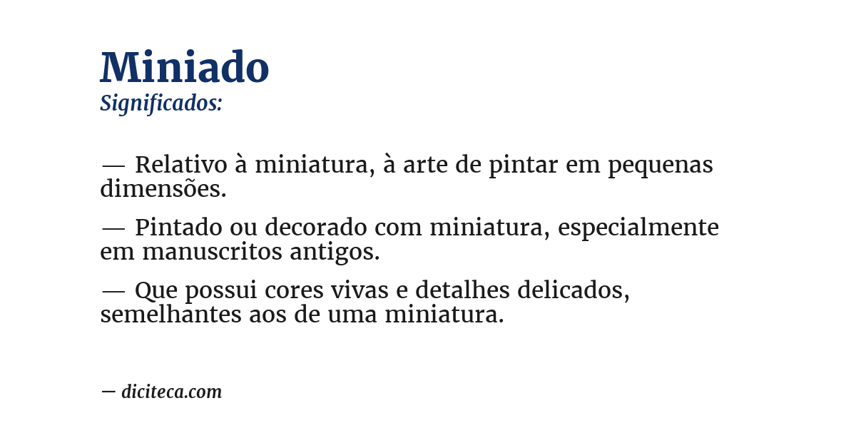 Significado de miniado