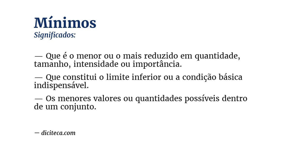 Significado de mínimos