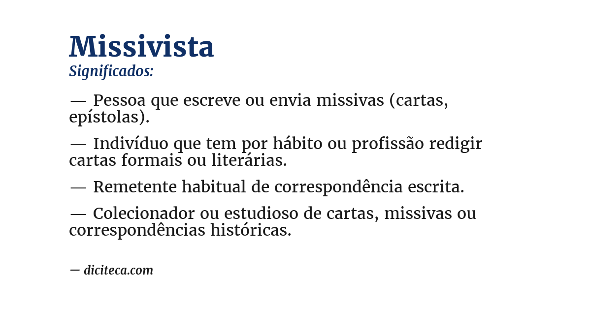Significado de missivista