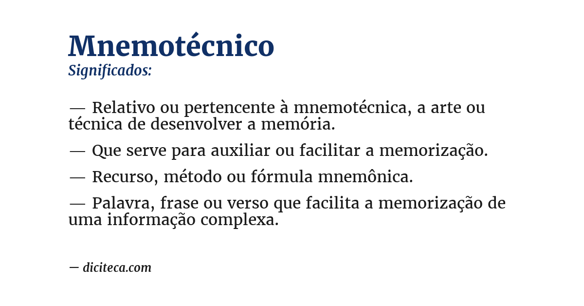 Significado de mnemotécnico