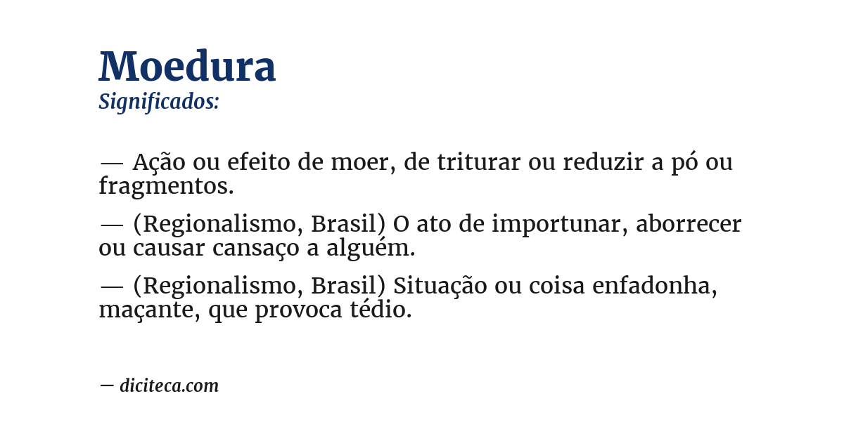 Significado de moedura