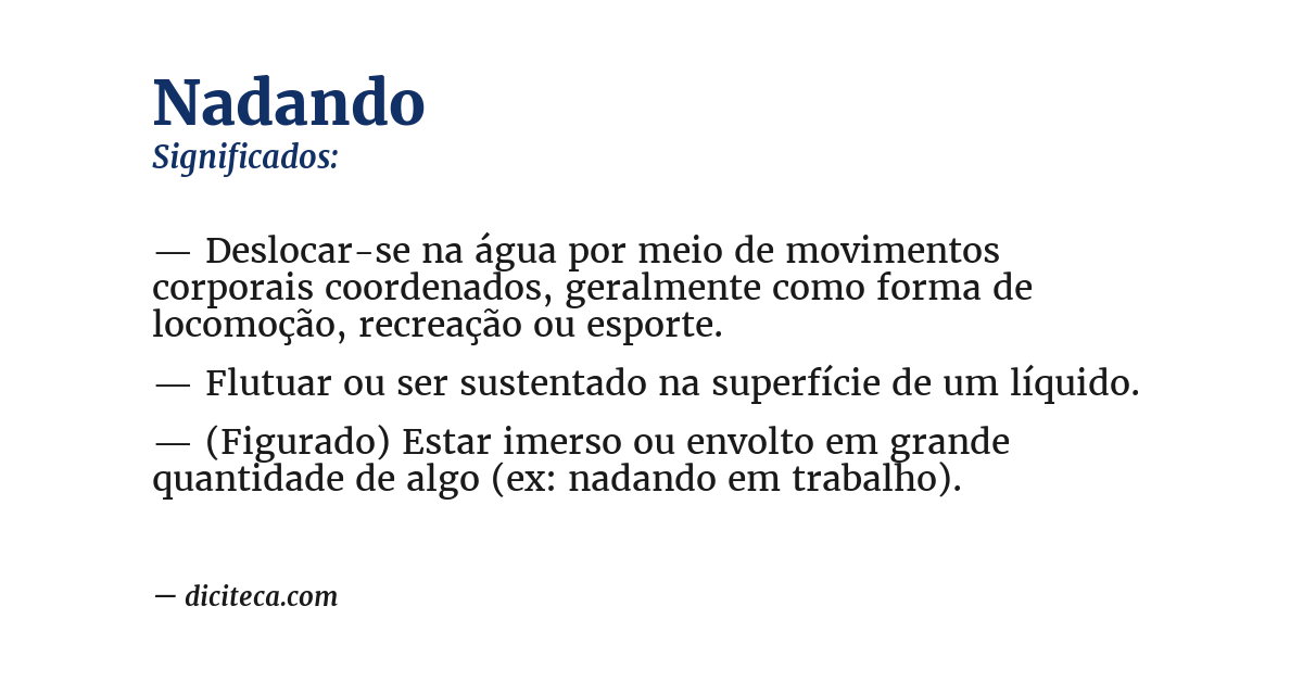 Significado de nadando