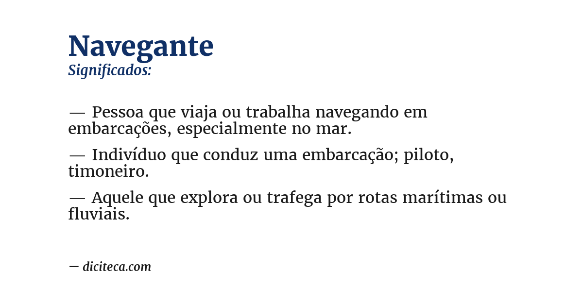 Significado de navegante