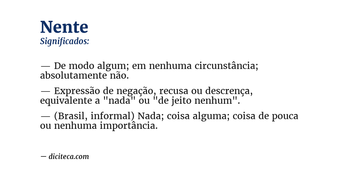 Significado de nente