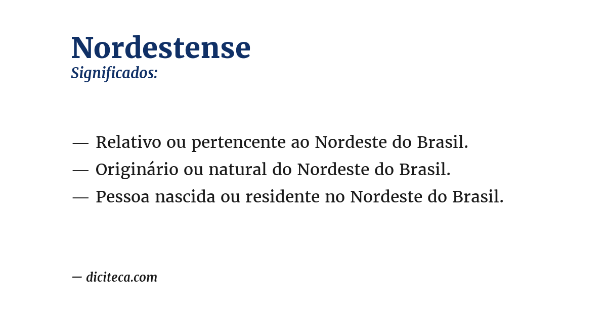 Significado de nordestense