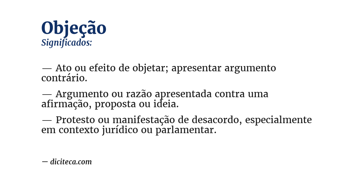 Significado de objeção