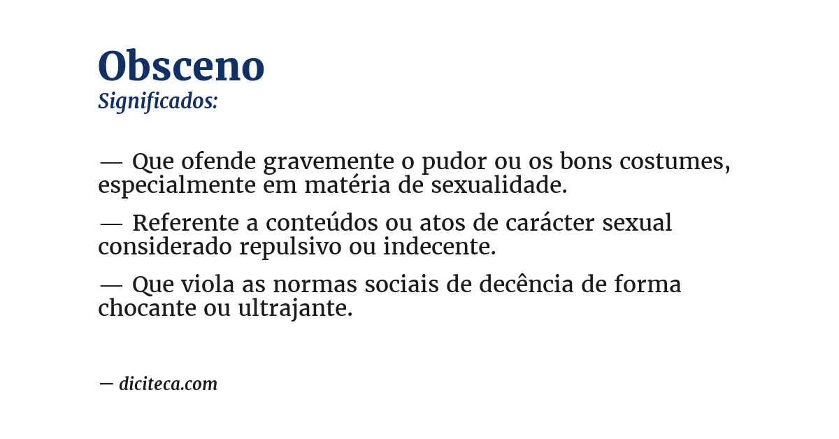 Significado de obsceno
