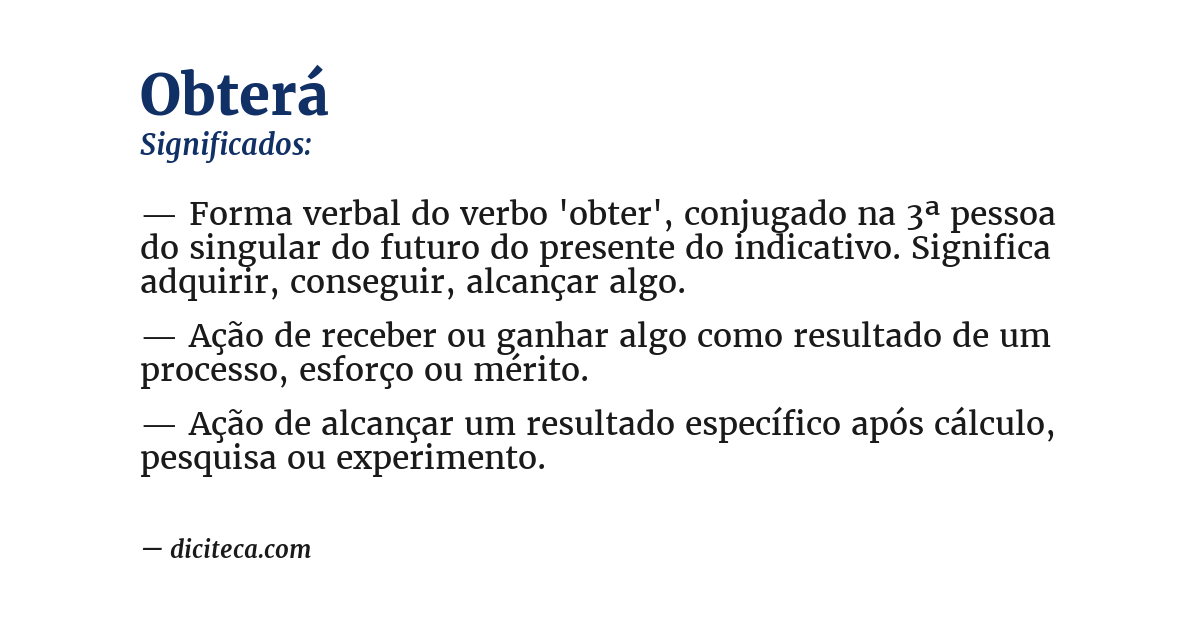 Significado de obterá