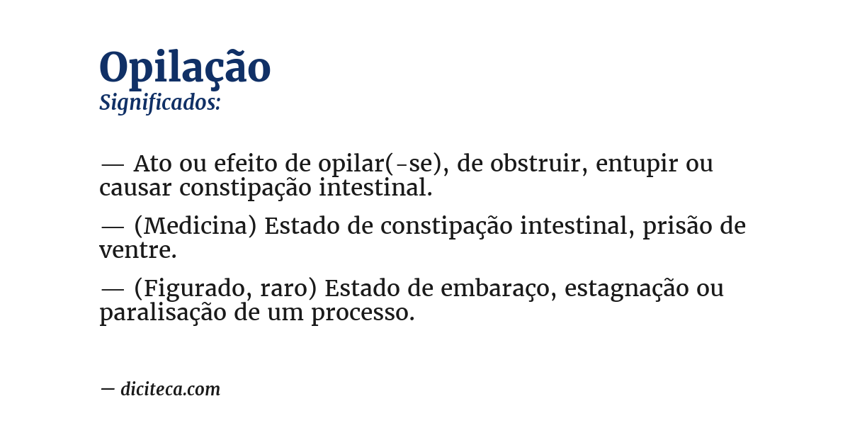 Significado de opilação