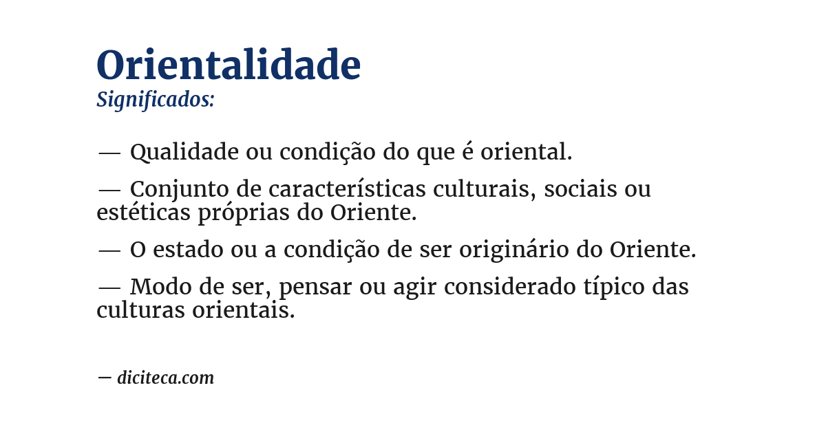 Significado de orientalidade