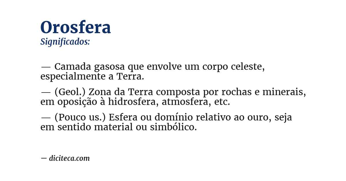 Significado de orosfera
