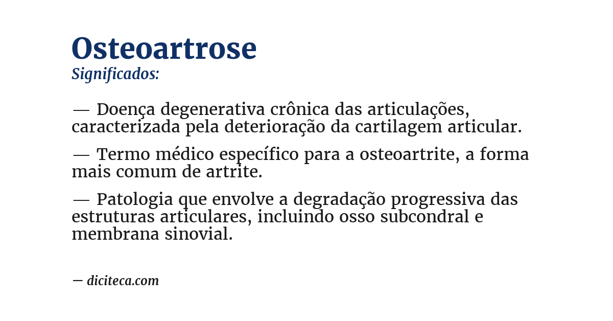 Significado de osteoartrose