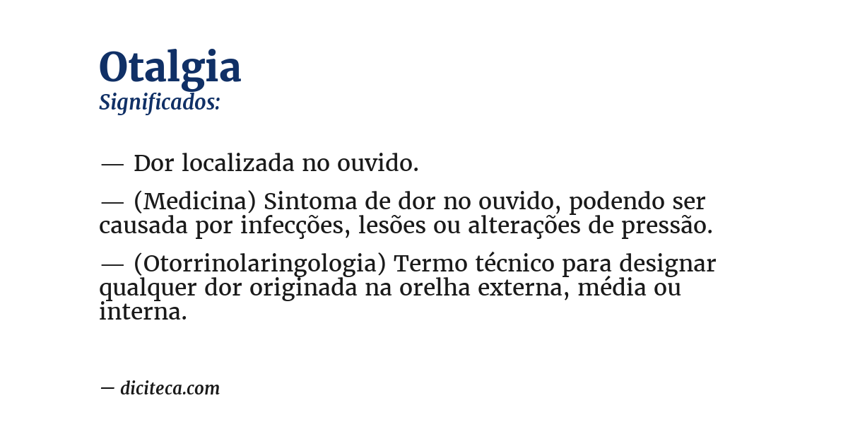 Significado de otalgia