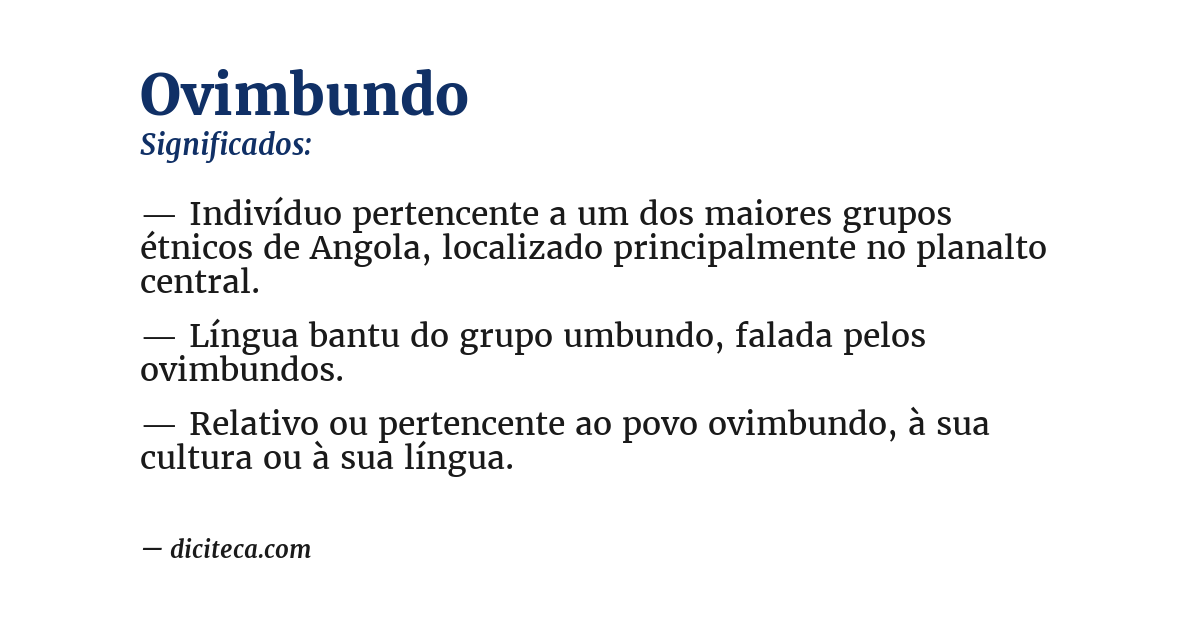 Significado de ovimbundo