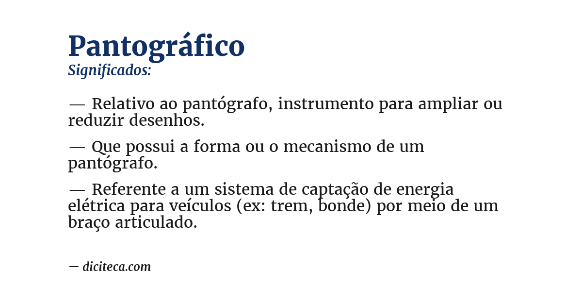 Significado de pantográfico