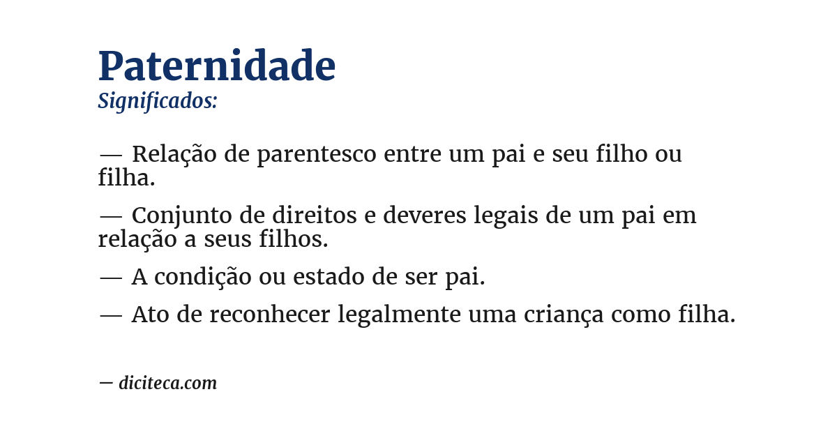 Significado de paternidade