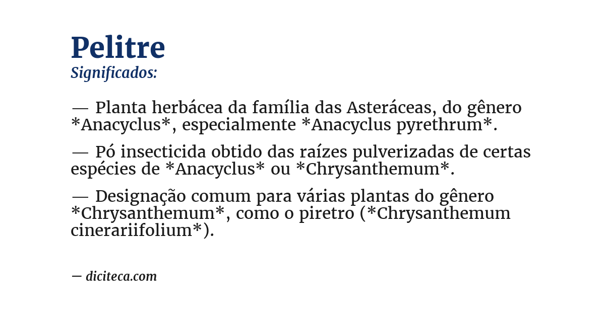 Significado de pelitre