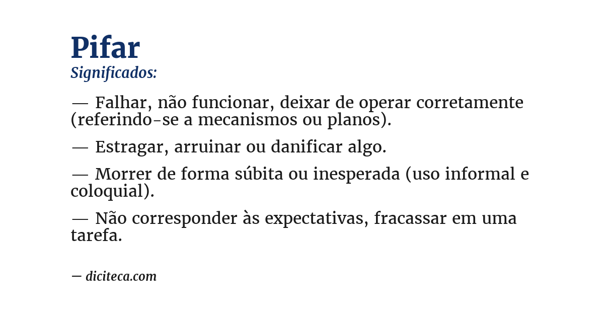 Significado de pifar