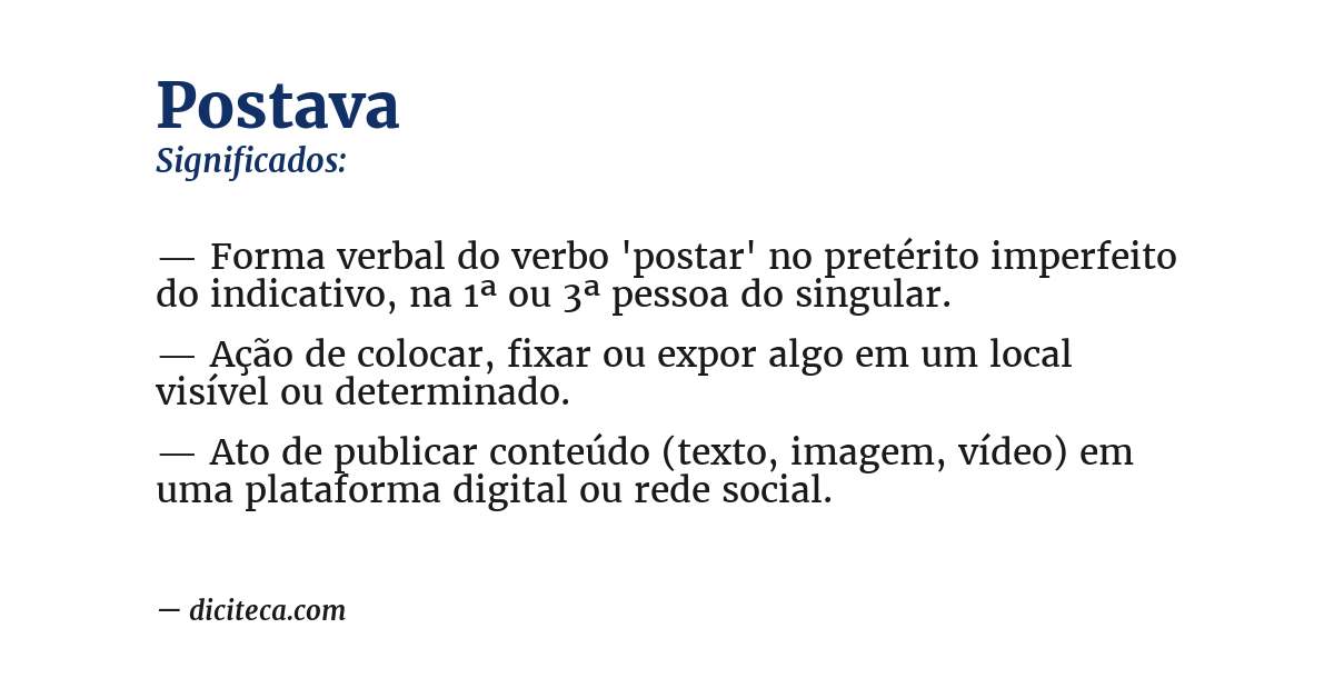 Significado de postava