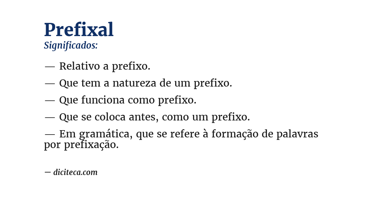 Significado de prefixal