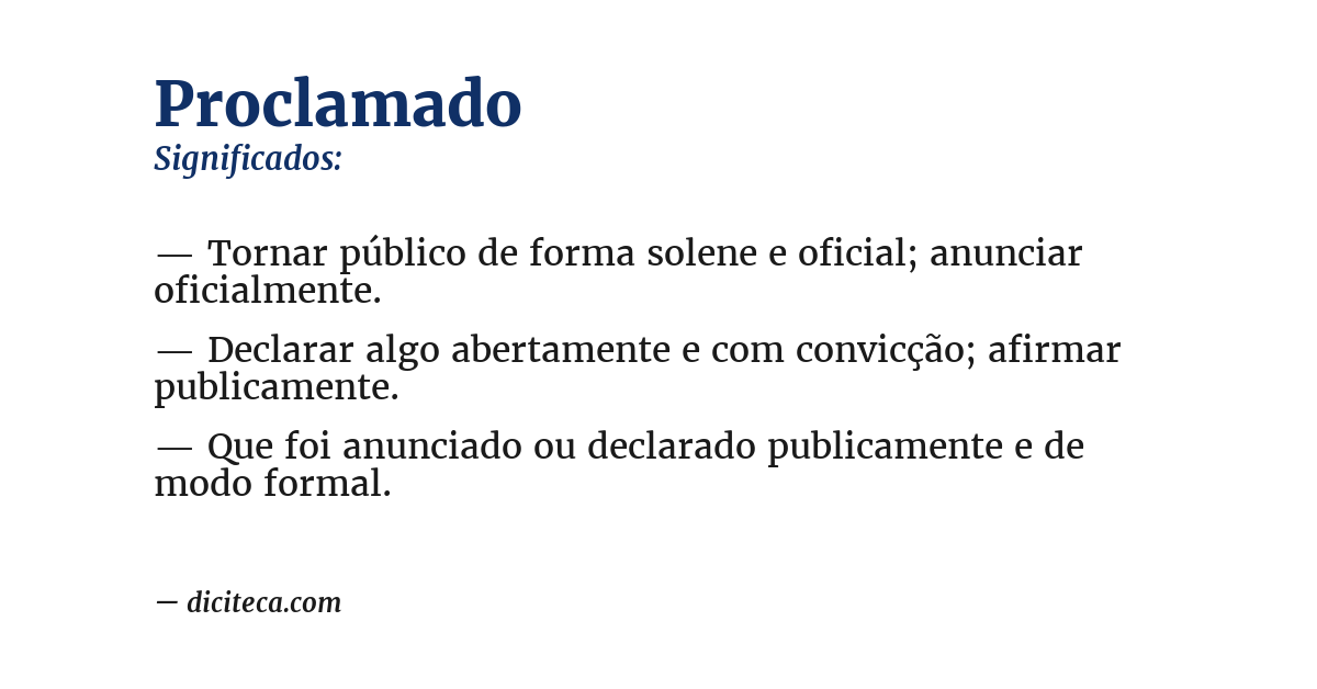 Significado de proclamado