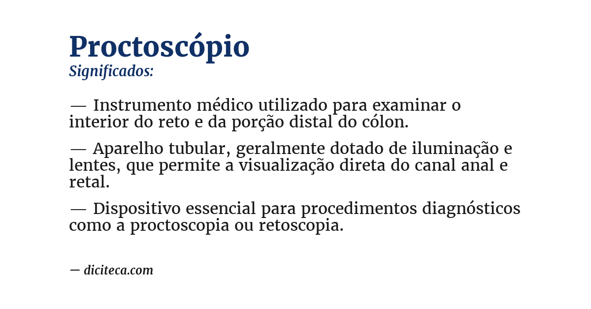 Significado de proctoscópio