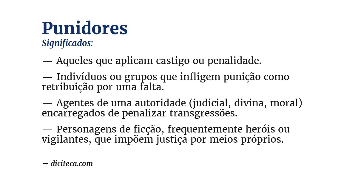 Significado de punidores