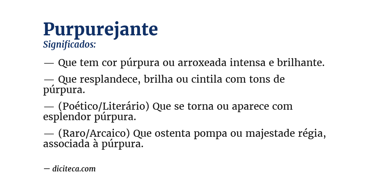Significado de purpurejante