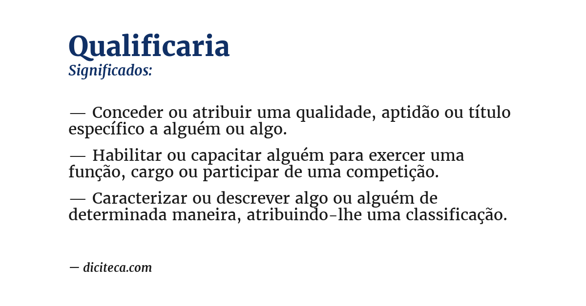 Significado de qualificaria