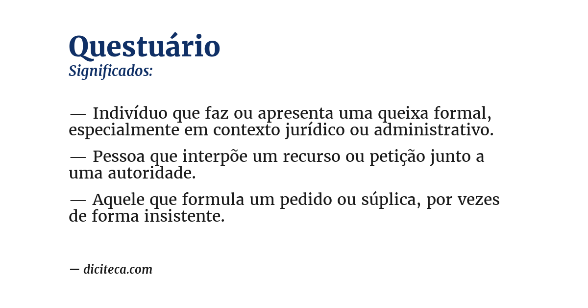 Significado de questuário