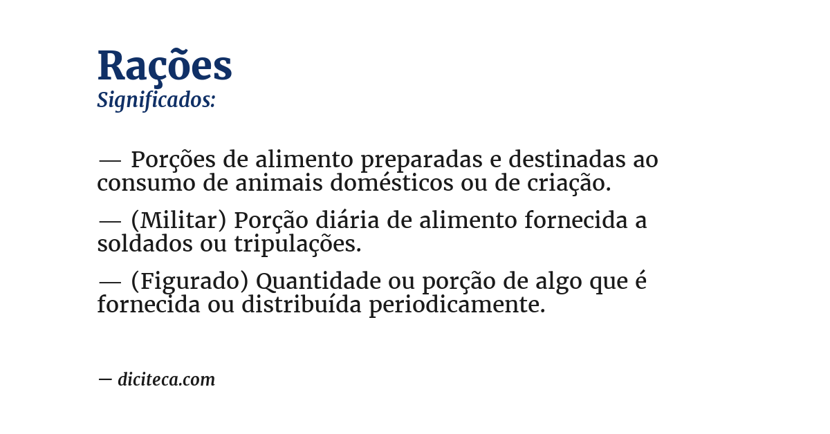 Significado de rações