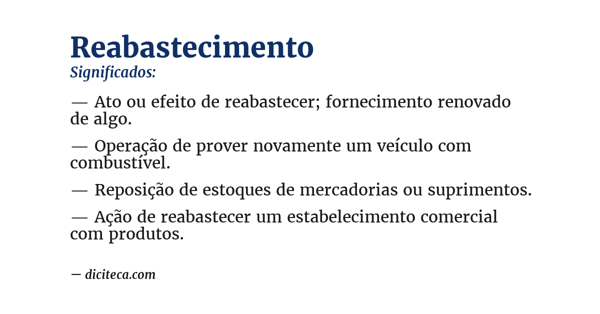 Significado de reabastecimento