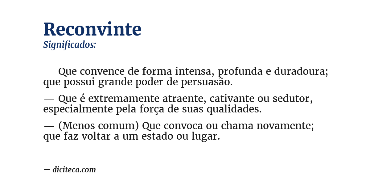 Significado de reconvinte