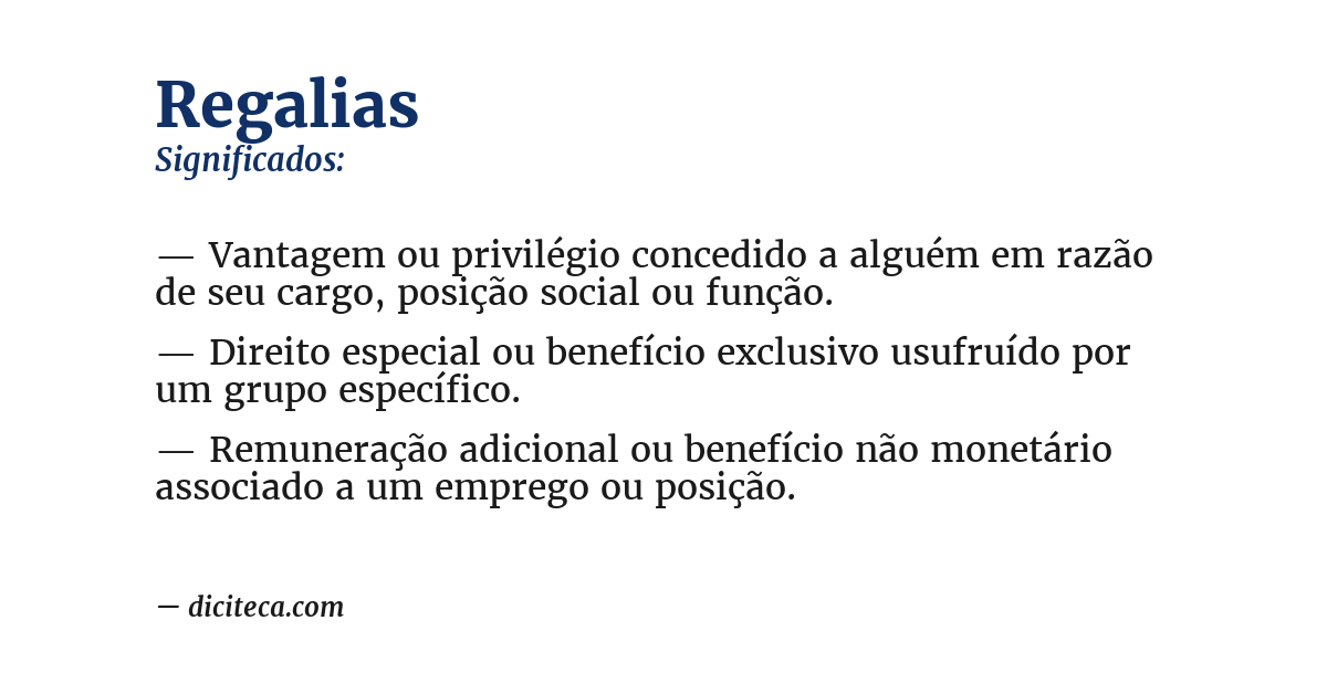 Significado de regalias
