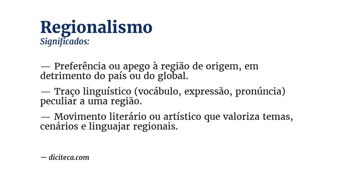Significado de regionalismo