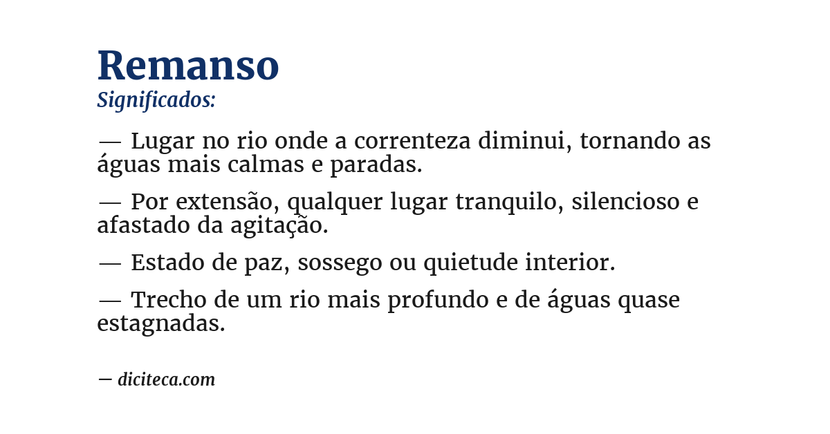 Significado de remanso