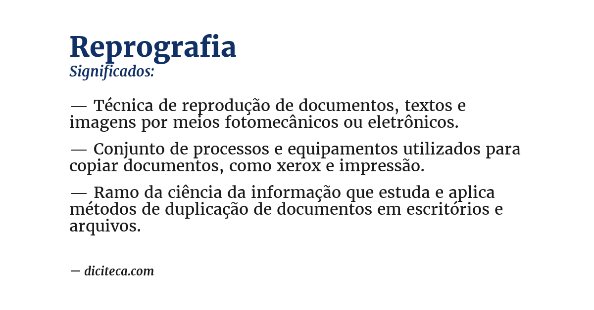 Significado de reprografia