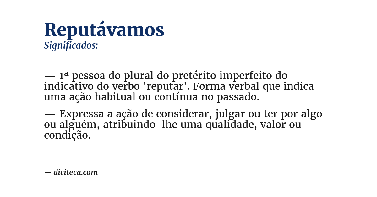Significado de reputávamos