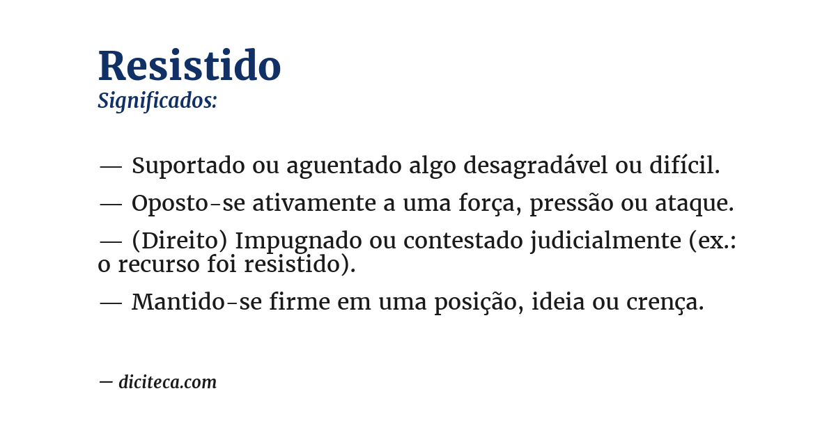 Significado de resistido